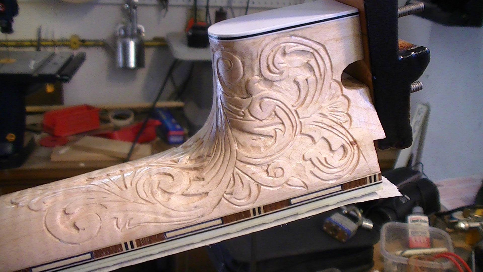 Banjo neck and conversion work at the bench